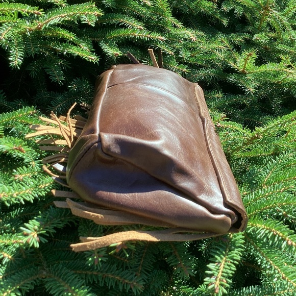 Western Boho Leather Fringe Silver Concho Clutch Handbag - Picture 6 of 10